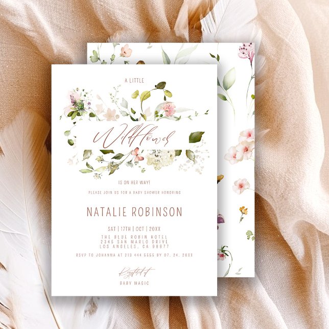A Little Wildflower Is On The Way Boho Baby Shower Invitation (Creator Uploaded)