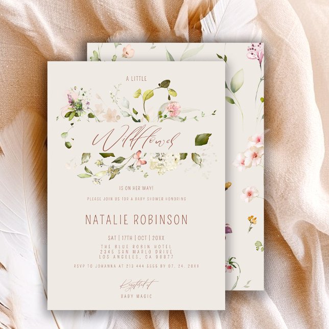 A Little Wildflower Is On The Way Boho Baby Shower Invitation (Creator Uploaded)