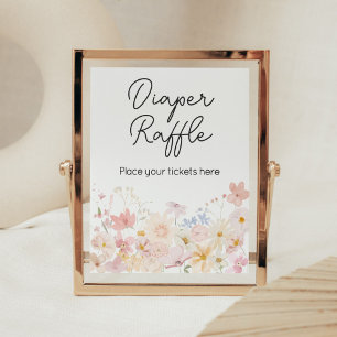 A Little Wildflower Is On The Way Diaper Raffle Poster