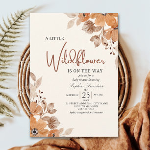 A Little Wildflower is on The Way Girl Baby Shower Invitation