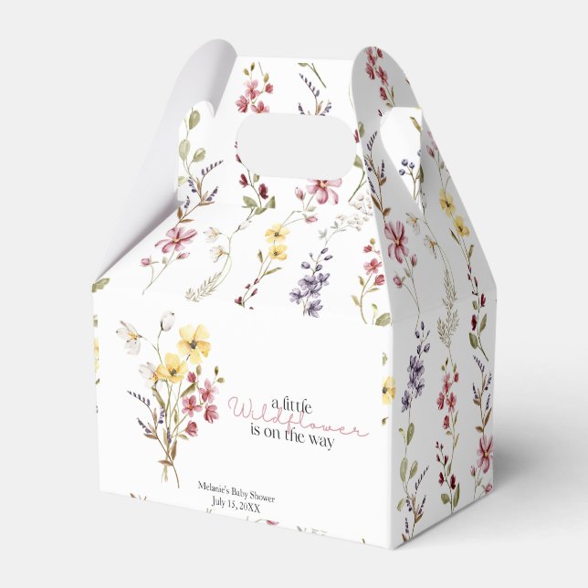 A Little Wildflower is on the Way Shower Favour Bo Box (Front Side)