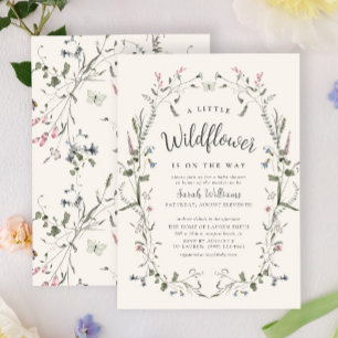 A Little Wildflower Nature Floral Girl Baby Shower Invitation