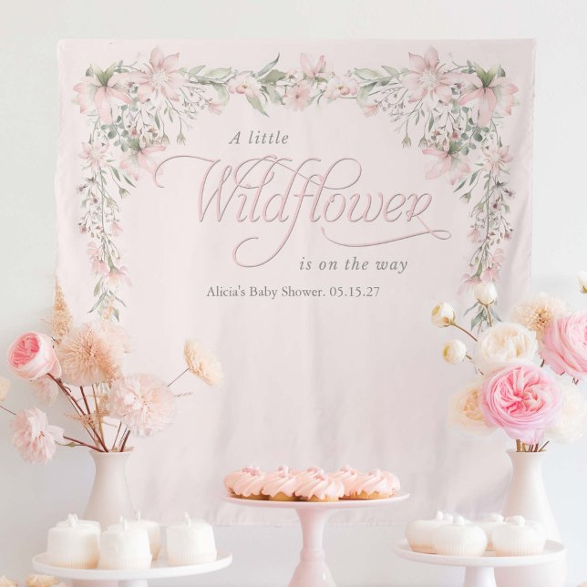 A little wildflower themed baby girl shower  tapestry (Creator Uploaded)