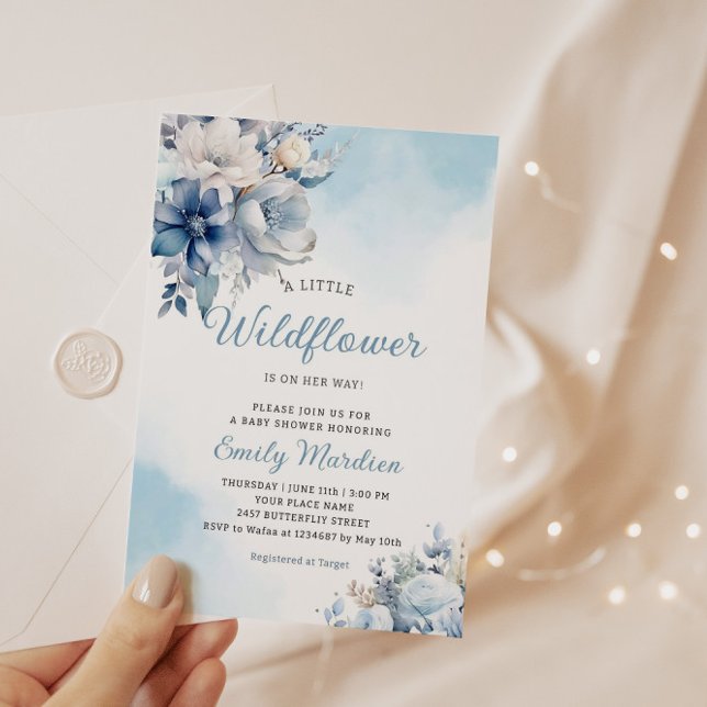 A little wildflower watercolor floral Baby Shower Invitation (Creator Uploaded)