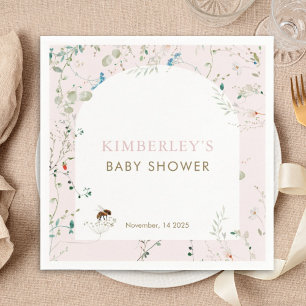 A little Wildflower Wild Flower Baby Shower Napkin