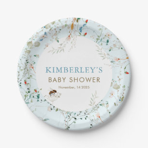 A little Wildflower Wild Flower Baby Shower Paper Plate