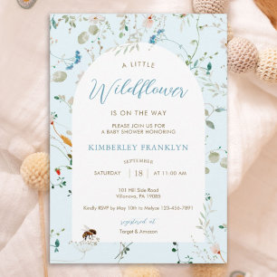 A little Wildflower Wild Flower Boy Baby Shower Invitation