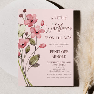 A Little Wildflower Wild Flower Floral Baby Shower Invitation