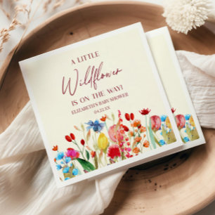 A Little Wildflower Wild Flower Floral Baby Shower Napkin
