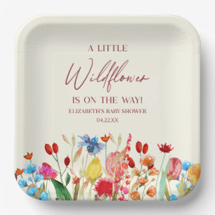 A Little Wildflower Wild Flower Floral Baby Shower Paper Plate