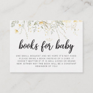 A Little Wildflower Yellow Watercolor Baby Shower Enclosure Card