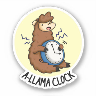 A-llama Clock Funny Llama Pun 