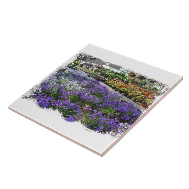 A Local Greenhouse Shows Their Wares Ceramic Tile (Side)