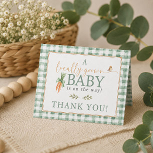 A locally Grown Baby is on the Way Baby Shower Thank You Card