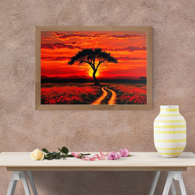  A Lone Acacia Tree Silhouetted Against Poster (Creator Uploaded)
