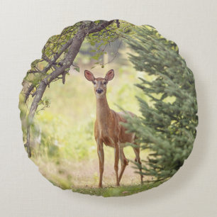 A Lone Deer Round Cushion