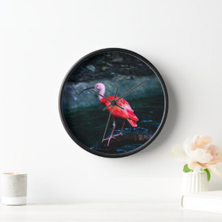 A Lone Flamingo Bird Clock