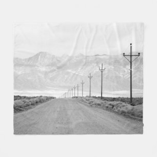 A Lone Road and Power Lines San Juan Mountains Fleece Blanket