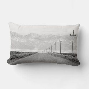 A Lone Road and Power Lines   San Juan Mountains Lumbar Cushion