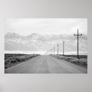 A Lone Road and Power Lines   San Juan Mountains Poster