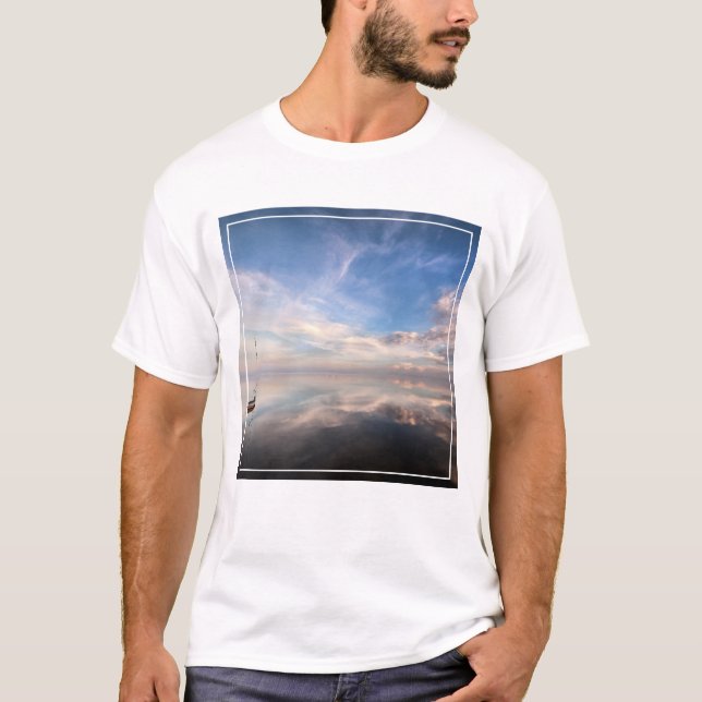 A Lone Sailboat On The Calm Waters Of Salton T-Shirt (Front)