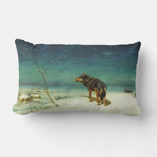 A Lone Wolf Samotny Wilk Lumbar Cushion (Front)