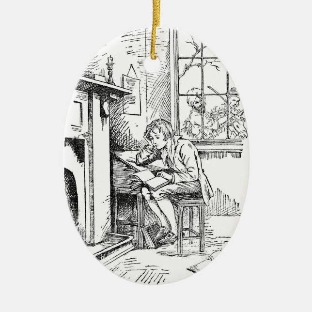 A Lonely Boy Ceramic Tree Decoration (Front)