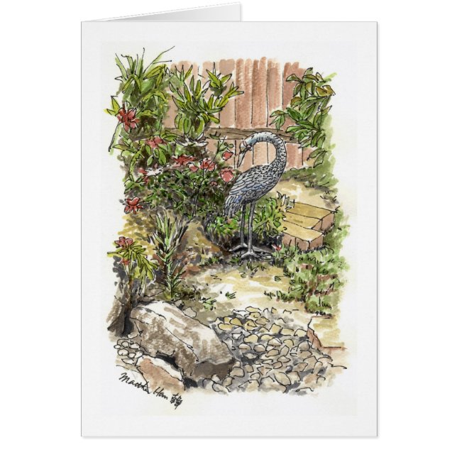 A lonely heron in a backyard (Front)