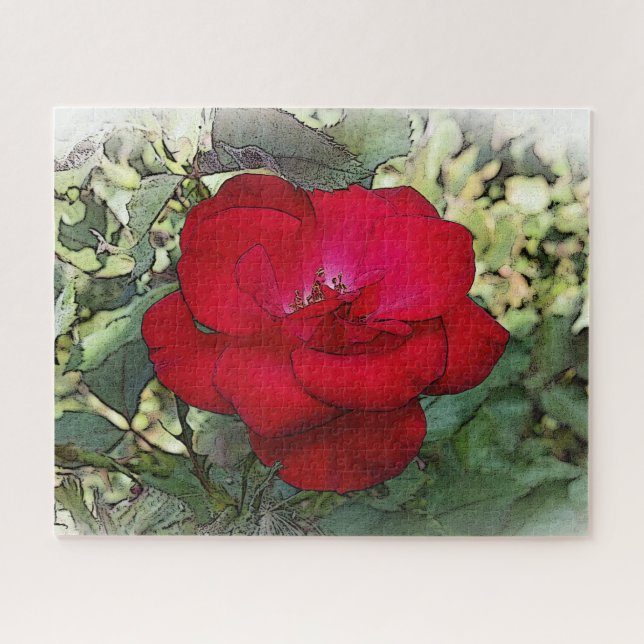 A lonely rose jigsaw puzzle (Horizontal)