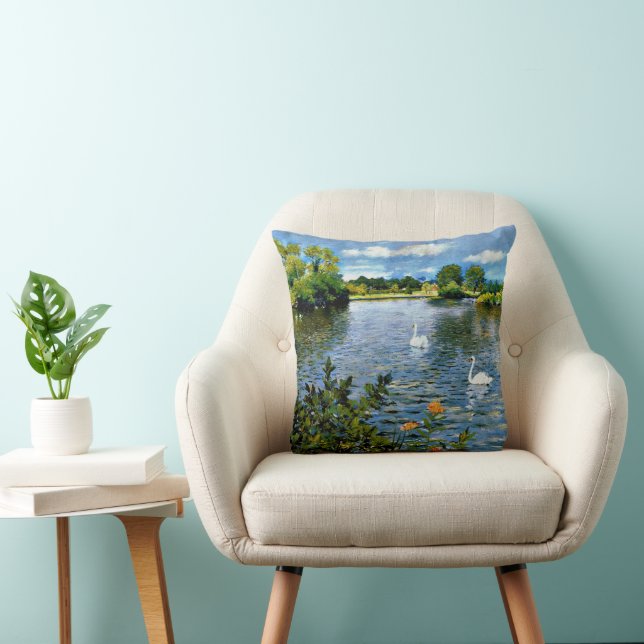 A Long Island Lake, fine art, Cushion (Chair)