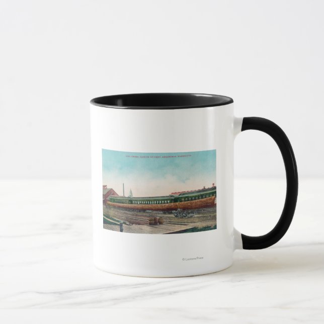 A Long Tree Log on Railroad Tracks Mug (Right)