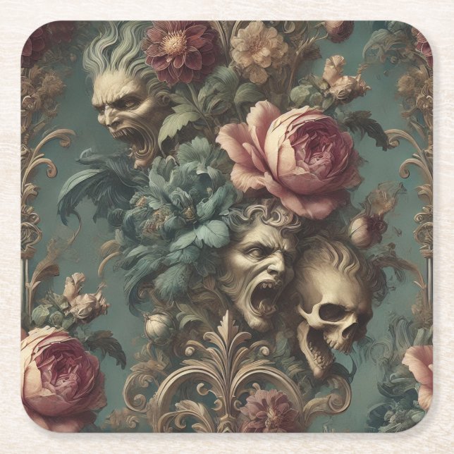 A Long Way Out of Pain – Gothic Victorian  Square Paper Coaster (Front)