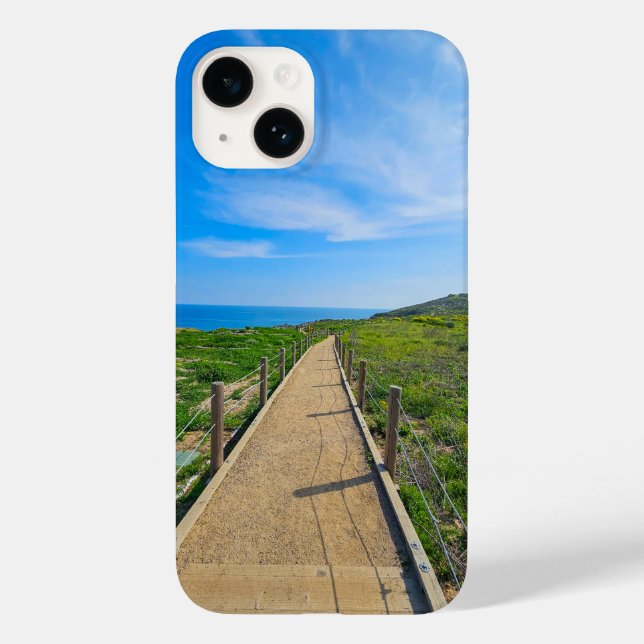 a long winding footpath at Point Dume Case-Mate iPhone Case (Back)
