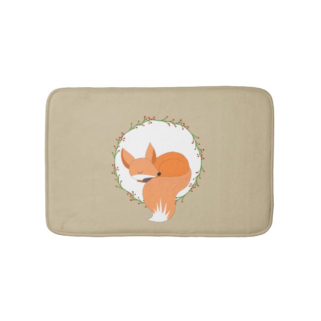 A Long Winter's Nap Woodland Holiday Bath Mat (Front)
