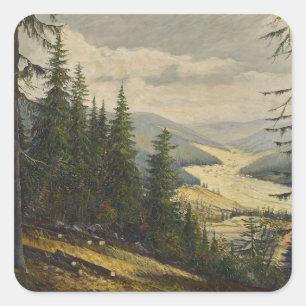 A Look at the Black Forest – Karl Julius Wilhelm  Square Sticker