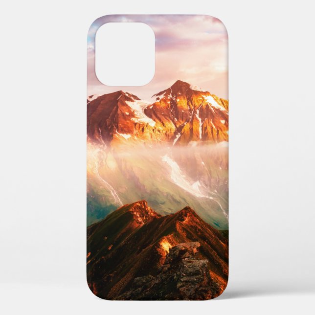 A look at the sunlit hills at twilight. Dramatic e Case-Mate iPhone Case (Back)
