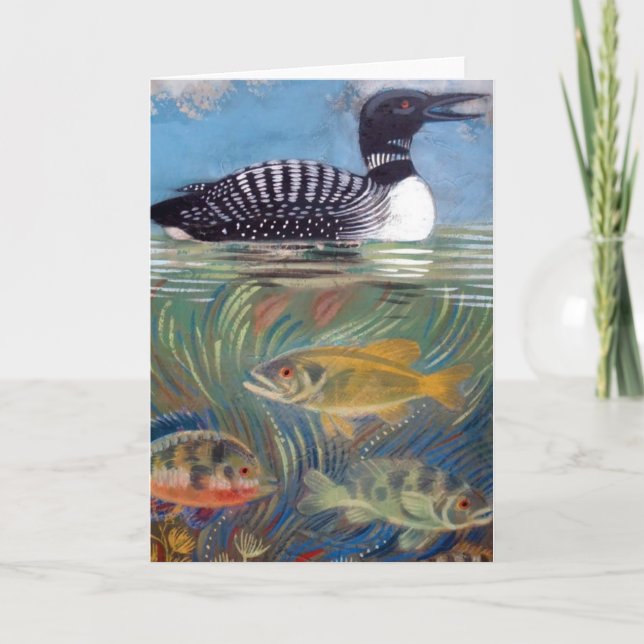 A Loon in the Fish Pond Card (Front)