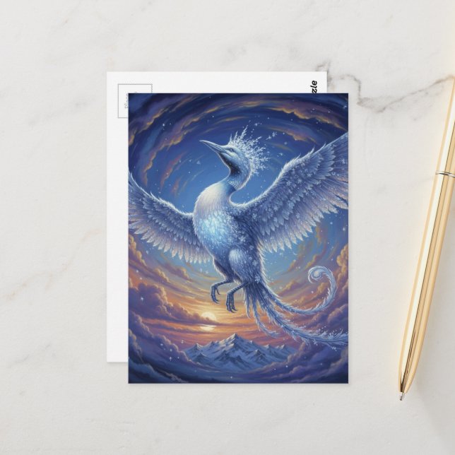 A Loon Rising From the Ice Like a Phoenix Postcard (Front/Back In Situ)