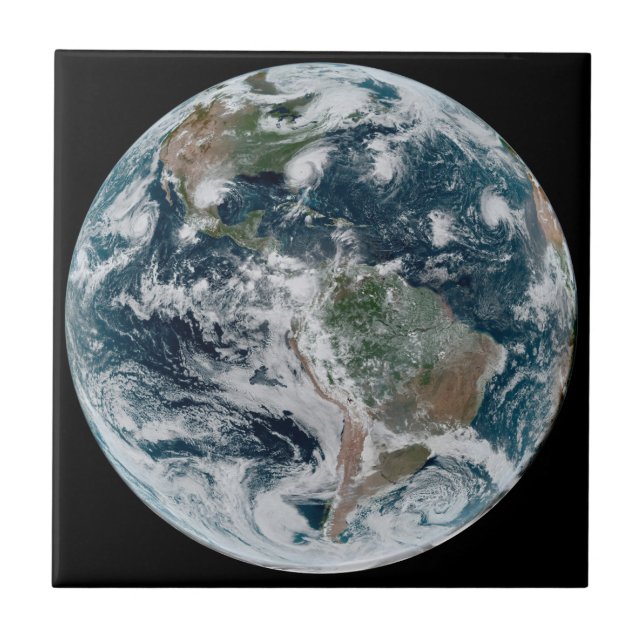 A Loose Chain Of Tropical Cyclones Ceramic Tile (Front)