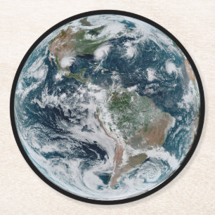 A Loose Chain Of Tropical Cyclones Round Paper Coaster