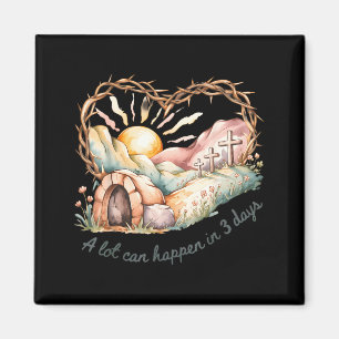 A Lot Can Happen in 3 Days Christian Jesus Retro Magnet