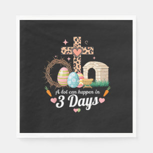 A Lot Can Happen In 3 Days Easter Jesus Religious  Napkin