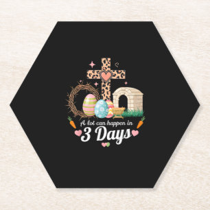 A Lot Can Happen In 3 Days Easter Jesus Religious Paper Coaster