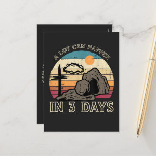 A Lot Can Happen in 3 Days Easter Religious Holiday Postcard