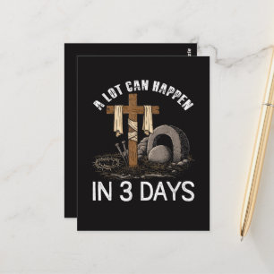 A Lot Can Happen In 3 Days Easter Religious Postcard