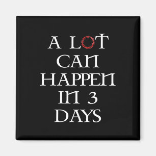 A Lot Can Happen In 3 Days Floral Retro Vintage Ea Magnet