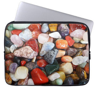 a lot of beautifully coloured stones laptop sleeve