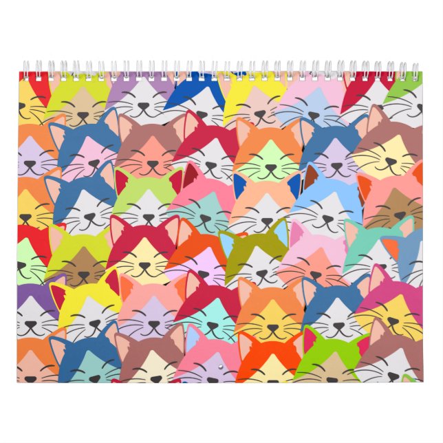 A lot of Colourful Cats | Kitten Pet Pattern Gift Calendar (Cover)