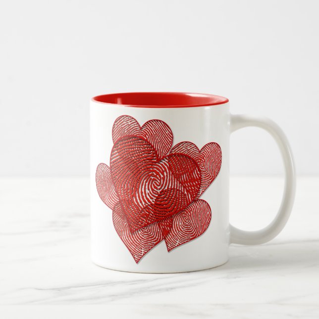 A Lot of Heart Print Two-Tone Coffee Mug (Right)