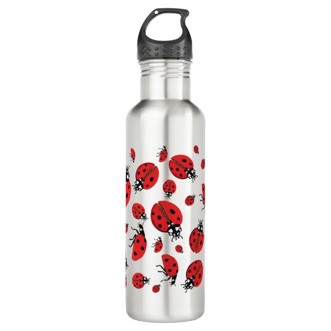 A lot of Ladybugs Lucky Pattern  710 Ml Water Bottle (Front)